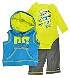 DC Shoes Baby Boys Cyan, Lime & Black Vest 3pc Pant Set