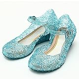 Girls Princess Elsa Shoes For Halloween Costumes (Blue) Kids Size 13