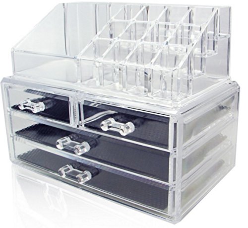 Best Gift Clear Acrylic Makeup Organizer By Pink Madison Gift