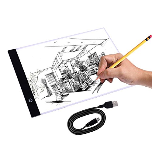Elice A4 LED Ultra-thin Light Board for Tracing Portable Stepless Dimming Brightness LED Tracing Tablet with USB Power Cable for Artists Drawing Sketching Animation Designing Stenciling (Not dimmable)