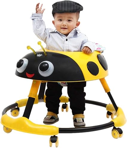 Yumeige Marchettes Trotteurs Enfants Forme De Dessin Anime Trotteurs Pliable Avec Roue Silencieuse 6 18 Mois L Activite Bebe Charge 15 Kg Color Yellow Amazon Fr Jardin