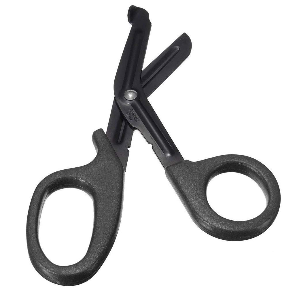 Bandage Shears 7 1/4", Medical Stainless Steel Titanium Bonded Scissors, EMT Trauma Scissors for Emergency Use, Tactical Stealth Black