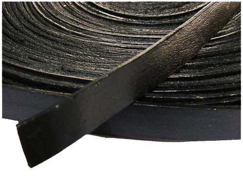 esnado Leather Strap Leather Cord, 5 m long, 9-10 mm Wide Thickness: 2.5 mm Black