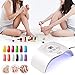 Ovonni UV LED Nail Dryer, 12W Nail Lamp with Automatic Sensor Quickly Dry Nail Gel Polishes with 15S/30S/60S 3 Timer Setting for Nail Art at Home and Salon, White