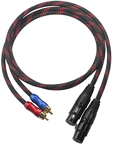 XLFM-RC1 HiFi Cable 2 XLR Female to RCA Male Quality Cables 2XLR to 2RCA, Dual XLR Female to Dual RCA, 4N OFC Wire XLFM-RC1 (2M(6.5ft))