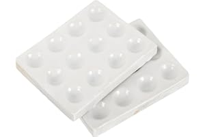 ULTECHNOVO Ceramic Spot Plates Easy to Operate 2 Pcs with 12 Holes for Chemical Testing Reaction Plate
