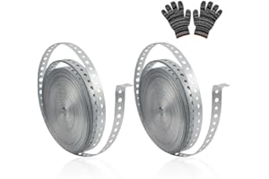 AXISCULPT AxiScuplt Galvanized Metal Pipe Strap 3/4-Inch x 100-Feet 24-Gauge for Pipe Support Hanging and Flexible Trimming with Holes 2PACK