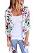 PRETTODAY Women's Floral Print Kimono Lace Loose Tops Sleeves Cover Up Chiffon Blouse (XXL, Mint)