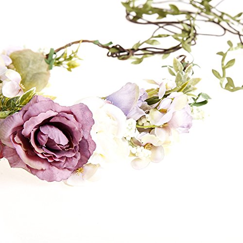 Qhome Newly arrived Boho Rattan Flower Vine Crown Floral Wedding Garland Flower Headband