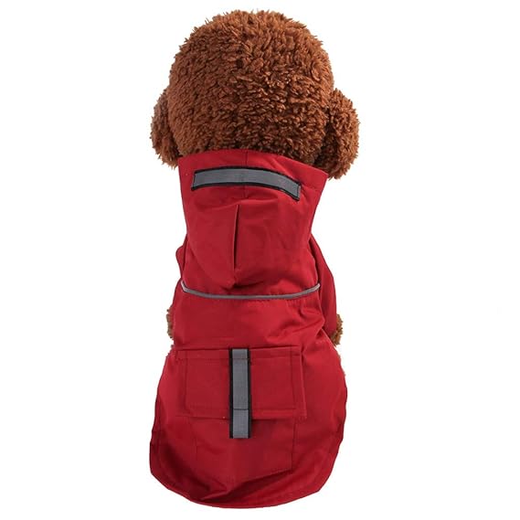 TUDUZ-Haustier Regenjacken mit Hauben Im Wasserdichten Jacken Reflektierendem Regenmantel Hoodie All-Inclusive- Mantel für Hu