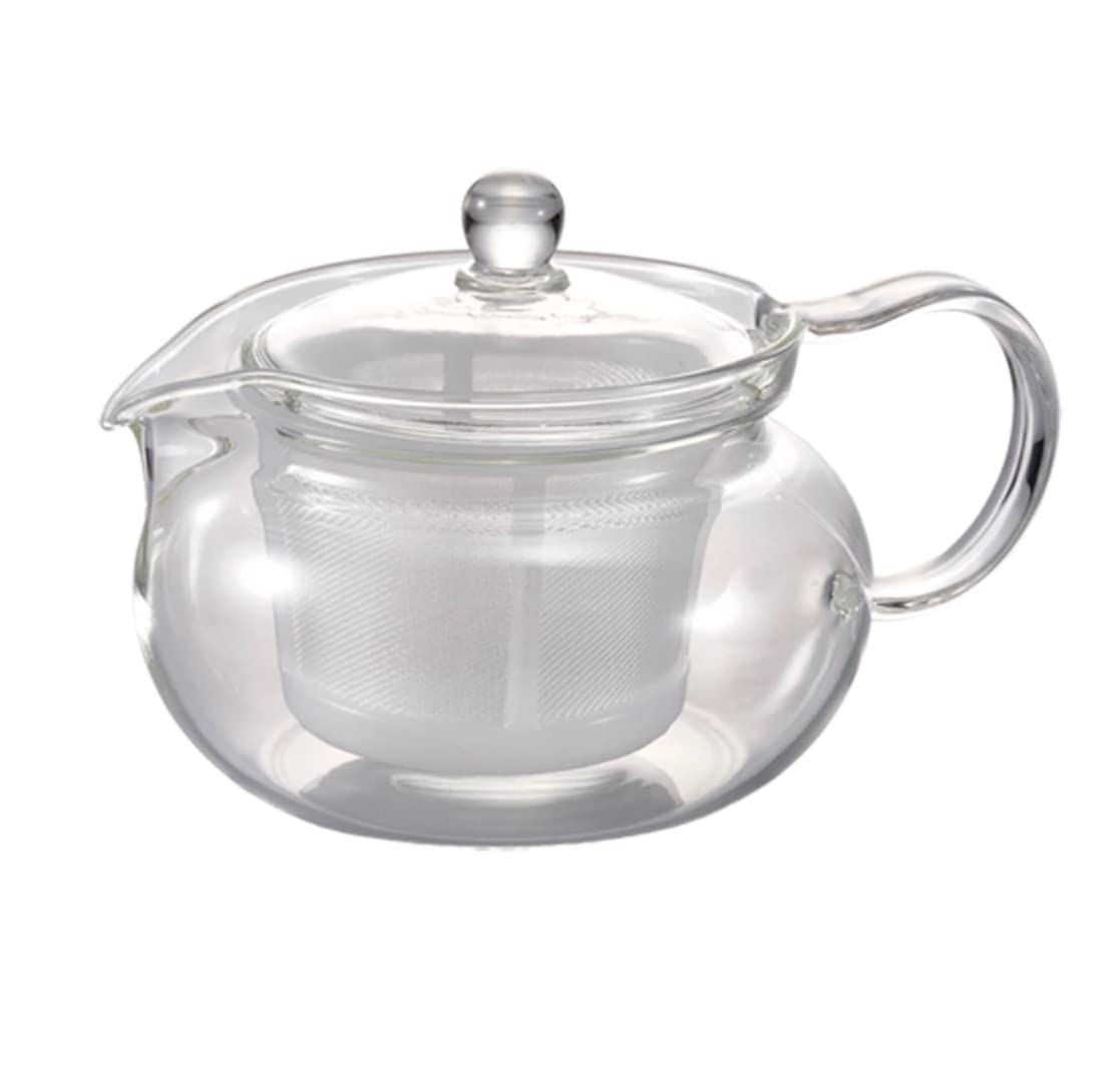 ハリオ (HARIO) 茶茶急須AYAORI 耐熱ガラス製 日本製 ティーポット 洗いやすい 透明 実用容量450ml 丸 電子レンジ 食洗機対応 CHJMN-45-AY-NW商品画像