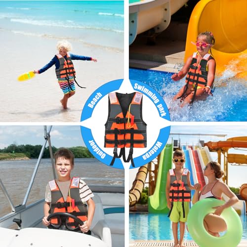 Life Jacket for Children, Ideal Swimming Aid for Boys and Girls, Swimming Jacket with Adjustable Safety Straps, Life Jacket for Water Sports