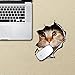 CoSopo 3D Vivid Kid Room Decors Peel & Stick Wall Arts Decals Stickers Murals (Cat)