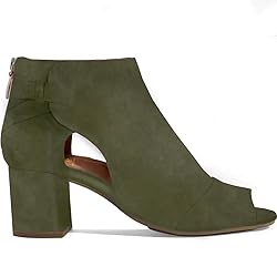 MOOMMO Women Open Toe Booties Sandals Heel Olive
