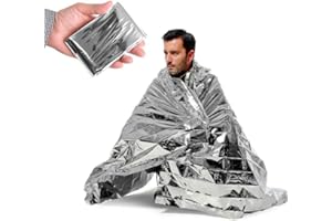 Emergency Mylar Blankets(62"x82"), Large Thermal Blankets for Outdoor, Hiking, Camping, Survival, Bug Out Bag, Silver