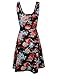 Tom's Ware Womens Casual Fit and Flare Floral Sleeveless Dress TWCWD054-BLACK-US S