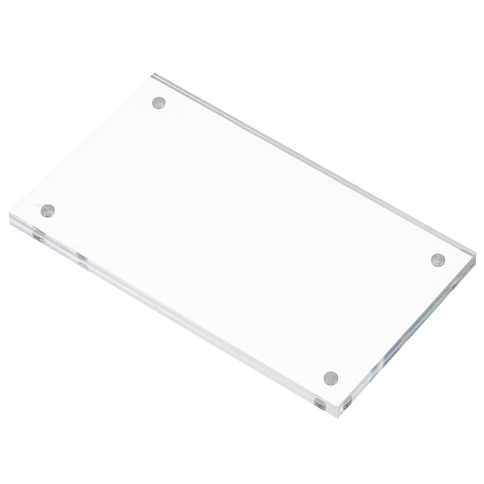 PATIKIL 2.8" x 4.7" x 0.2" Acrylic Picture Frame, Magnetic Photo Frames Display Double Sided for Family Home Office, Clear