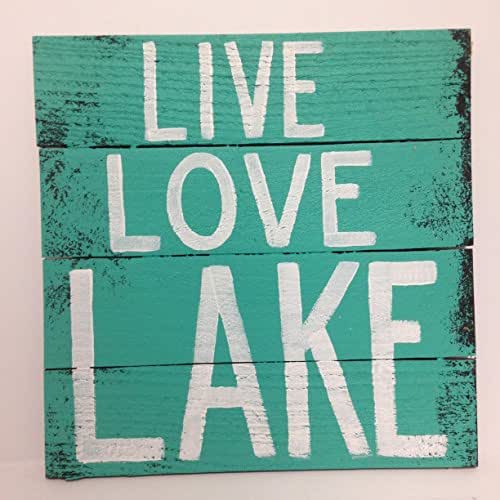 Live Love LAKE sign pallet boards wall art Handmade