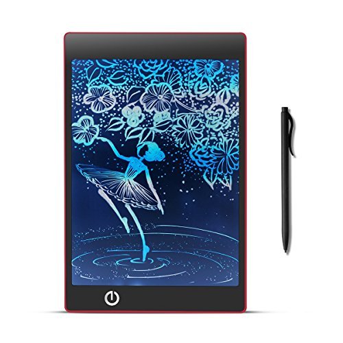 Eschone 9.7 Inch LCD Colorful Writing Tablet/ Message Board/ Screen Handwriting Pad Paperless Drawing Writing Tool Graffiti Board with Stylus and Stand for Kids, Family Memo, Office Writing, Red