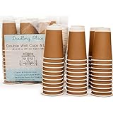Premium 12 oz Disposable Coffee Cups with Lids (50 Ct) - Use your Coffee Maker then Pour into this Paper Travel Cup, Skip Starbucks &amp; Brew your Own Beans, Steep your Own Tea, Mix your Hot Cocoa!