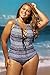 Dearlove Women's Sexy Lace Up V Neck One Piece Swimsuit Swimwear Plus Size