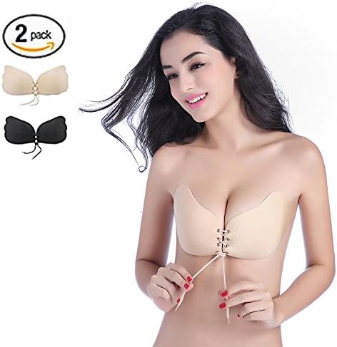MJSCPHBJK Strapless Self Adhesive Silicone Invisible Push-up Bras for Women, Pack of 2 (A)
