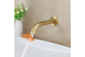 Bathroom Faucet Gold Wall Mount Sensor Faucet Automatic Hands Free Touch Sensor Bathroom Sink Tap Faucet Hot Cold Mixer (Colo