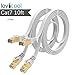 CAT 7 Ethernet Cable 10ft White 2 Pack,CAT 7 LAN Network Cable 600 MHz Speed Gigabit Patch Cord SSTP RJ45 Gold Plated Lead Connector for Switch/Router/Modem/Pat 3m