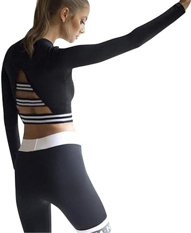 Crop Tops Mujer Elegantes Primavera Otoño Manga Larga Cuello ...