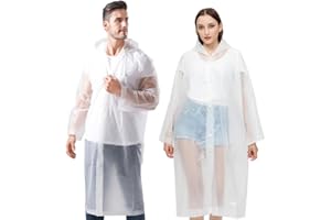 AOYINFE 2 Pack Rain Ponchos for Adults Reusable, EVA Portable Emergency Raincoats for Women Men with Hood for Disney Outdoor