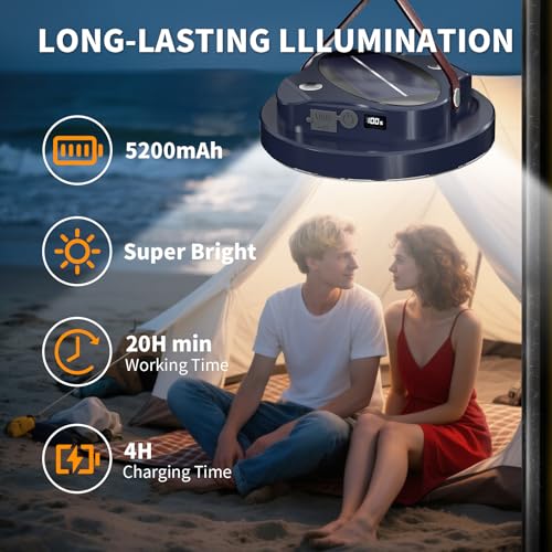 5000LM Portable LED Flashlight, 30W Rechargeable Flashlight with Magnet, IPX4 Waterproof, Tent Lights, Power Failure, Emergency Survival Kits, Snowstorm
