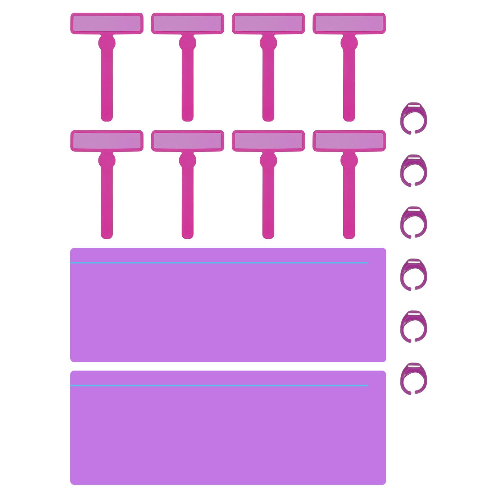 PATIKIL 10Pcs Guided Reading Strips Colorful Text Overlays Reading Bookmark with Finger Rings for Children Classroom Teacher Purple