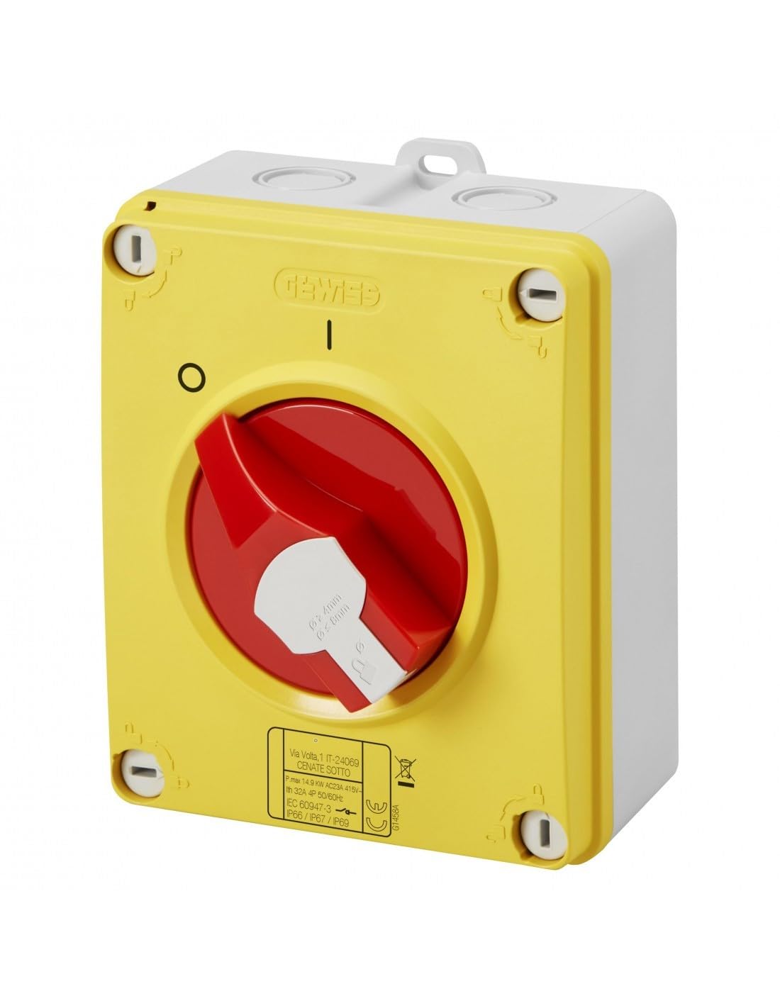 Switch – HP – Emergency – Insulated Housing – 32A 3P – Red Handle – IP66/67/69