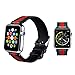 Hontao Stylish Band Compatible with iWatch 38mm 40mm 42mm 44mm Woven Nylon with Soft Leather Strap for Series 5/4/3/2/1