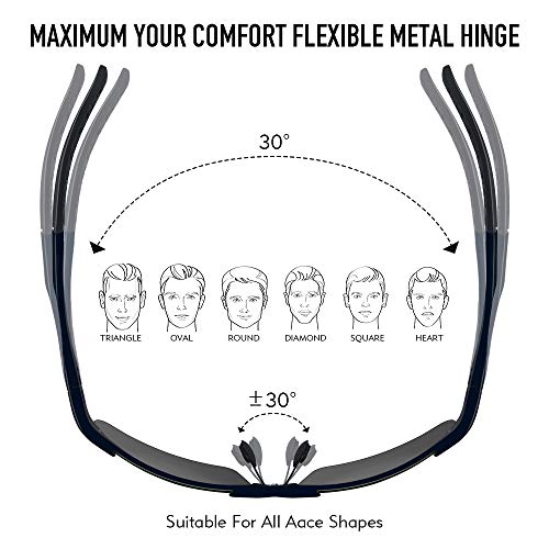 Bloomoak Polarized Driving Sonnenbrille Sport Sonnenbrille UV-Schutz Ultraleicht AL-MG Metallrahmen für Golf Angelsport – Bild 5