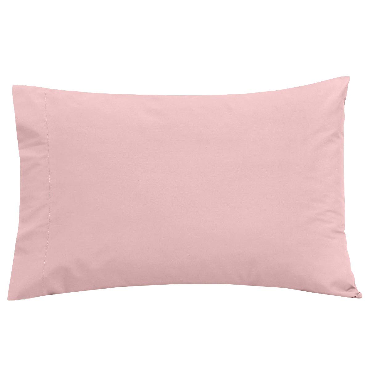 Sleepdown 2 x Pillow Cases Polycotton Housewife Bedroom Pair Pack Pillowcases 48cm x 74cm Pillow Cover Bedding Bed Linen - Soft Pink