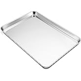 TeamFar Stainless Steel Baking Sheet, 20’’ x 14’’ Large Baking Sheet Pan Bakeware Set Cookie Sheets for Baking, Roasting, Cooking, Non Toxic, Mirror Finish & Dishwasher Safe