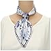 Aqueena Women's 100% Luxury Square Silk Neckerchief Digital Printing Scarf (Blue and white porcelain)