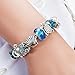 Majesto Beach Charm Bracelet for Women and Girls 7.5 Inch Shell Bracelet Sea Turtle Bracelet Summer Bracelets Sea Glass Jewelry Gifts Silver Plated
