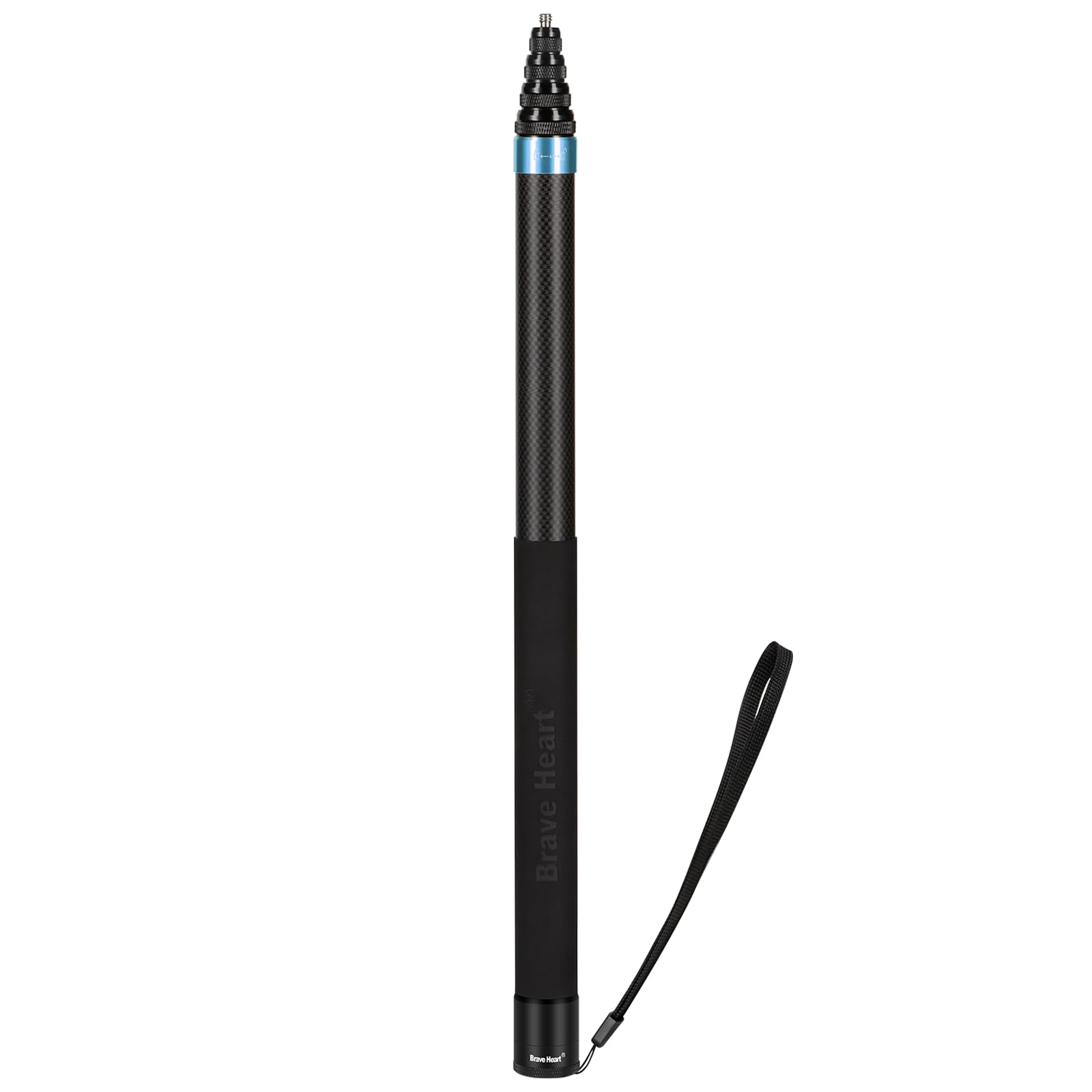 Photo 1 of 118"/3m, 9.8ft Extended Super Long Invisible Carbon Fiber Selfie Stick for Insta360 x5 Insta 360 x5 X4 X3 ONE X2, R, X, GO 3S 3 2 Action 360 Camera Accessories (17 to 118") (Blue)