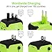 UPPEL Travel Adapter Dual USB All-in-one Worldwide Travel Chargers Adapters for US EU UK AU About 152 Countries Wall Universal Power Plug Adapter Charger with Dual USB and Safety Fuse (Green)