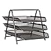 3-Tier Letter Tray Organizer – Wire Mesh Paper Tray for Home or Office, Black