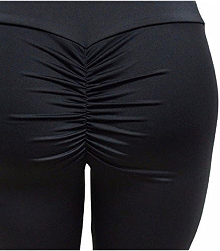 EJZO Women Sexy Push up Yoga Pants Sport Gym Skinny Leggings Fitness Trousers M620 US (Scrunch Butt Black, XL=US Size 12-14)