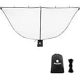ALUCKY Hammock Net Camping Mosquito Net, No See Ums & Repels Insect, Polyester Netting for 360 Degree Protection, Double Sided Zipper for Easy Access Fits for All Camping Hammocks(Black)