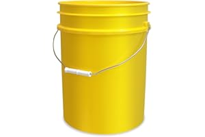 EPACKAGESUPPLY 5 Gallon Bucket Only, Made in USA, Food Grade, Durable 90 Mil All Purpose Pail, Contains No BPA Plastic, Premium HPDE, Lids Not Included (Yellow, 1)