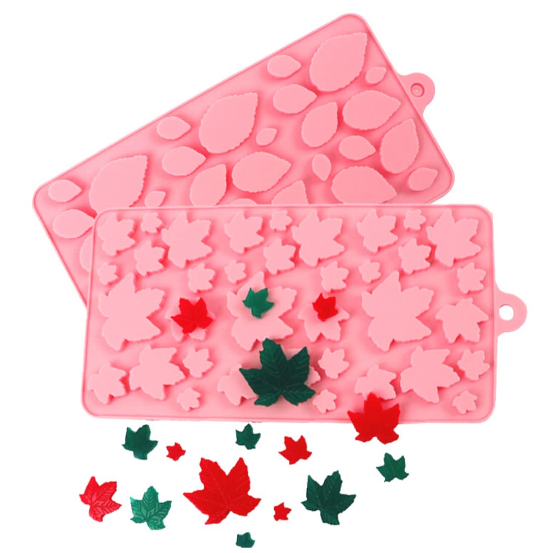 Silicone Maple Leaves Mold,2PCS Maple Leaf Shape Candy Baking Mold Chocolate Mould for Thanksgiving Halloween Making Candy Cupcake Cake Topper Decoration