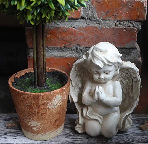Kneeling Praying Cherub Statue Angel Statue Figurine Indoor Outdoor Home Garden Decoration Wings Angel Statue Sculpture Memorial Statue (Kneeling Praying Cherub)