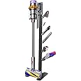 XIGOO Storage-Stand-Docking-Station-Holder Compatible with V15 V10 V8 V7 V6 Cordless Vacuum Cleaners & Accessories, Stable Metal Bracket Organizer Rack, Brushed Black