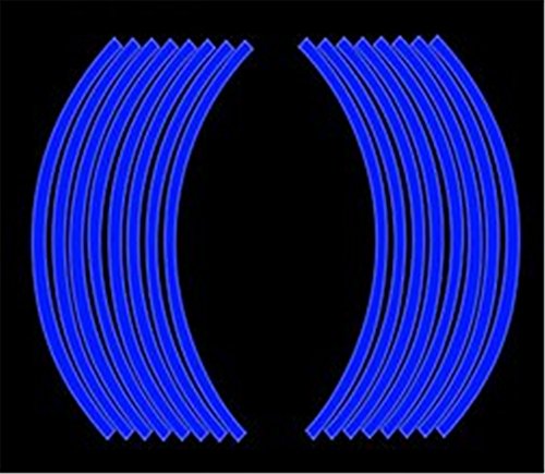 INSFIRE Universal Car Motorcycle Scooter Wheel Safety Rim Stripe Reflective Decal Sticker Tire Tape for Yamaha Honda KTM Suzuki Kawasaki Aprilia (Blue)