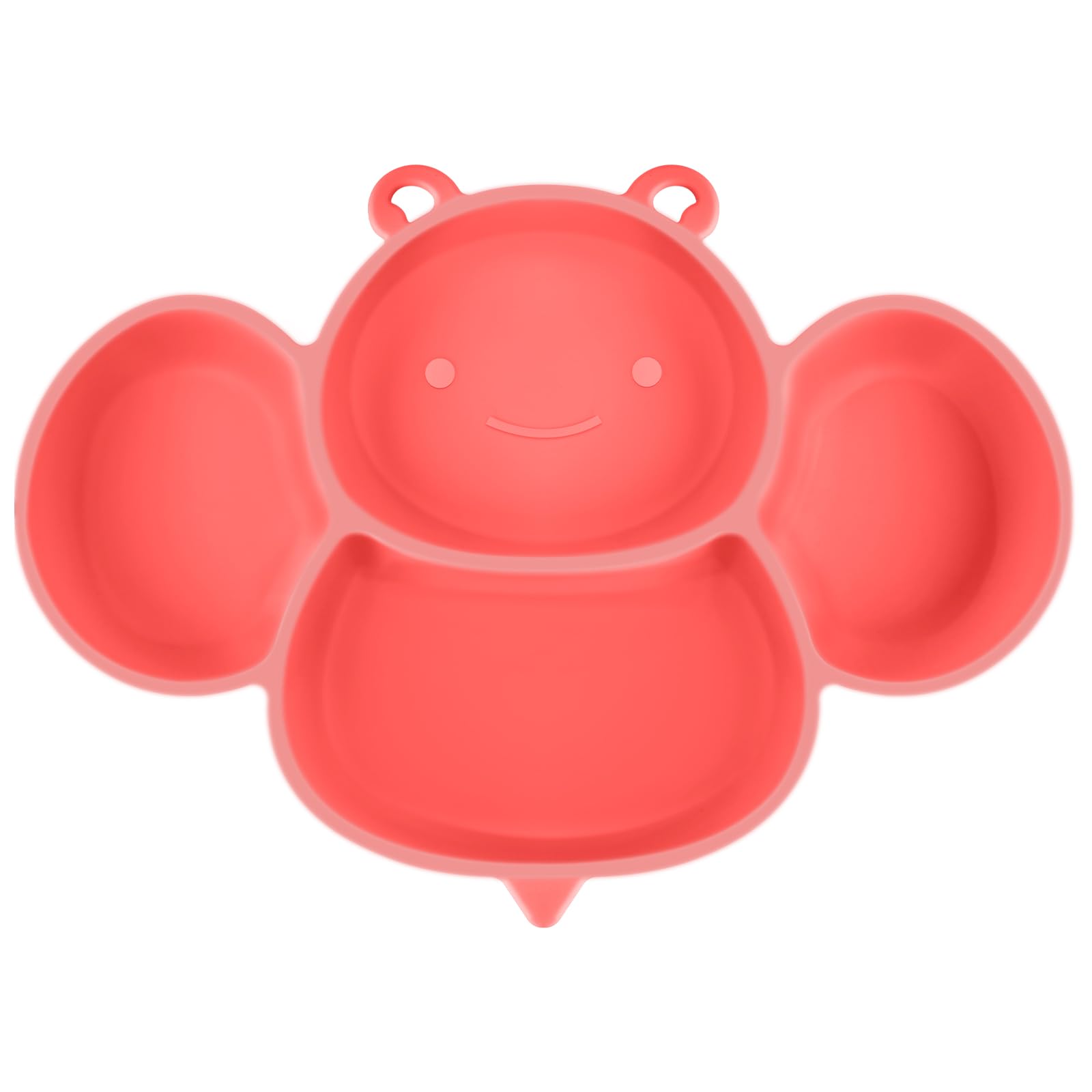 Vicloon Baby Suction Plate, Non-Slip Silicone Baby Divided Plate, Toddler Feeding Plates for Self Feeding Training, BPA-Free FDA Approved, Dishwasher Safe, Pink